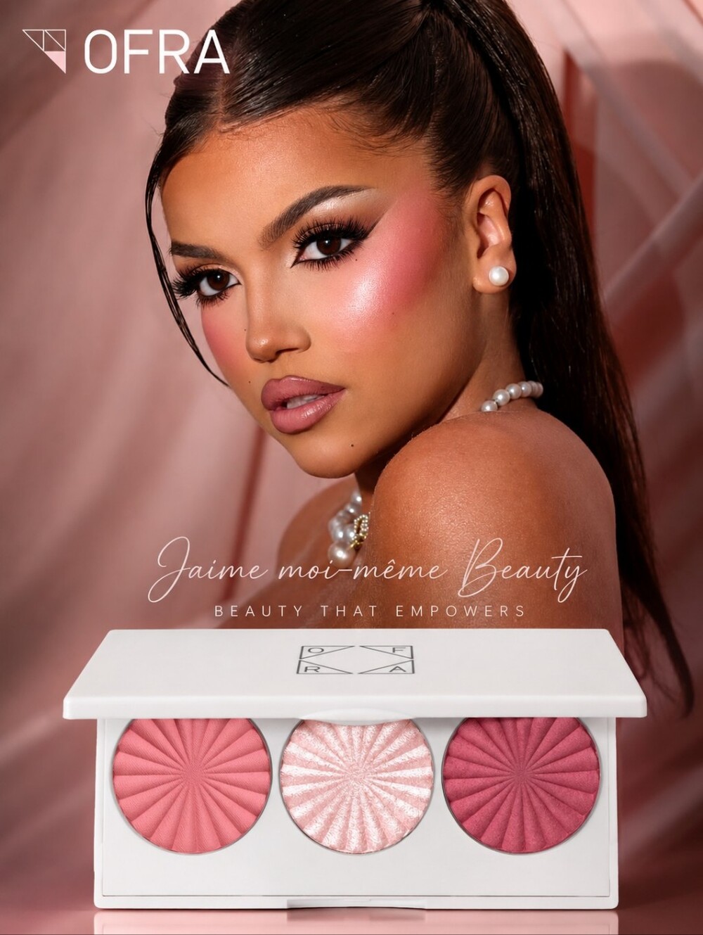 OFRA Blossom Blush Highlighter Palette Baby Pink Mauve & Champagne Shimmer